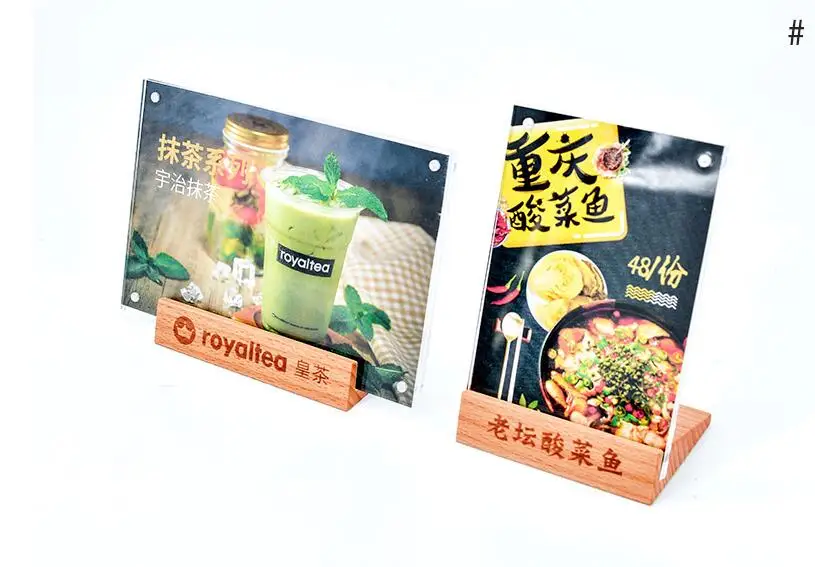 Акриловый держатель для знаков подставка дисплея Наклонная задняя часть