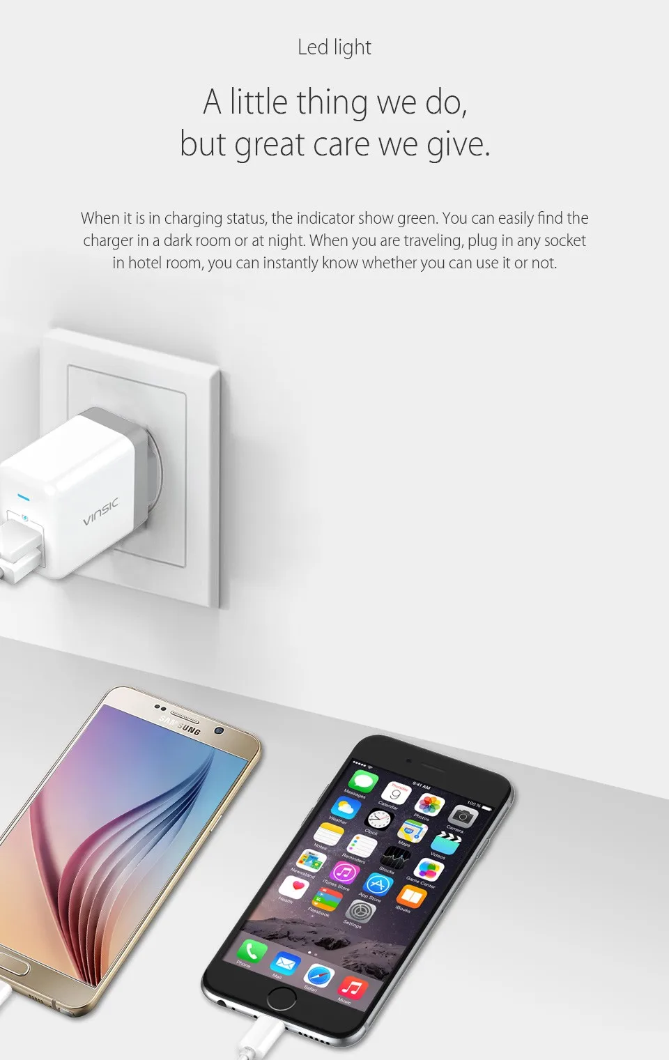 Vinsic Dual USB зарядное устройство 5 В 4.8A портативное дорожное настенное зарядное устройство адаптер зарядное устройство для мобильного телефона для iPhone X 8 8 Plus Xiaomi LG ноутбука