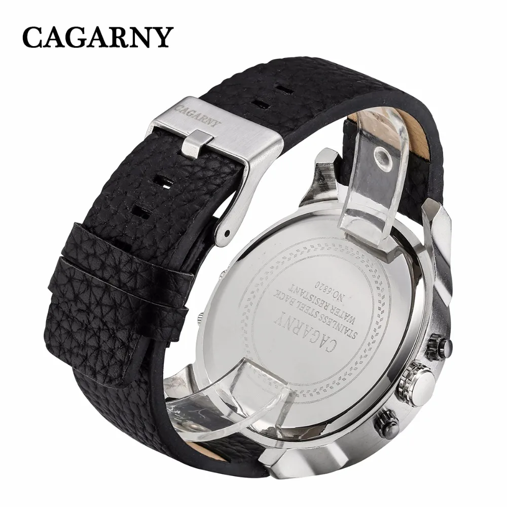 Cagarny Лидирующий бренд Мужские кварцевые аналоговые военные часы мужские Модные
