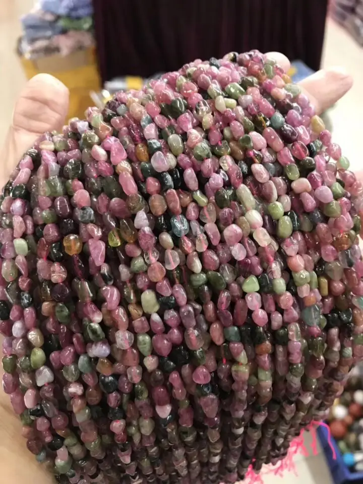 

Бусины россыпью из турмалина, Красного барокко, 4-8 мм, 14 дюймов