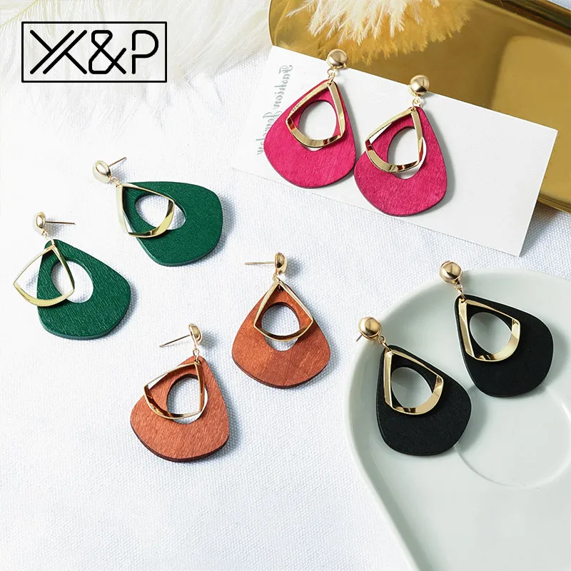 X &amp P винтажные металлические Висячие серьги для женщин заявление Мода