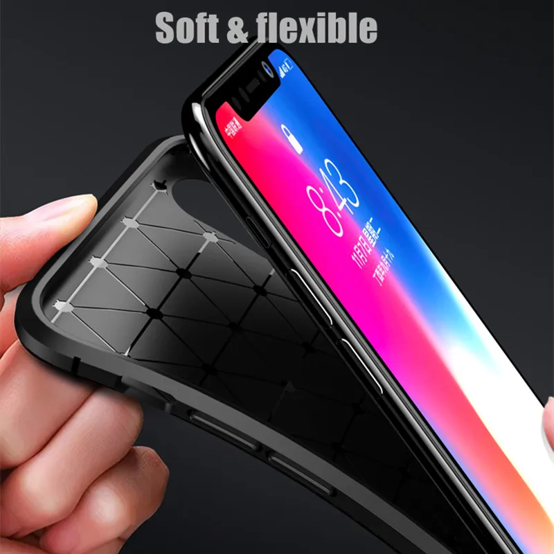 Модный мягкий чехол из углеродного волокна для iphone 6 plus 6s 7 8 8plus X XR XS Max телефона