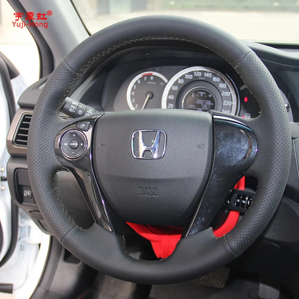 Чехлы рулевого колеса автомобиля чехол из коровьей кожи для HONDA Accord 9 Crosstour odyssy