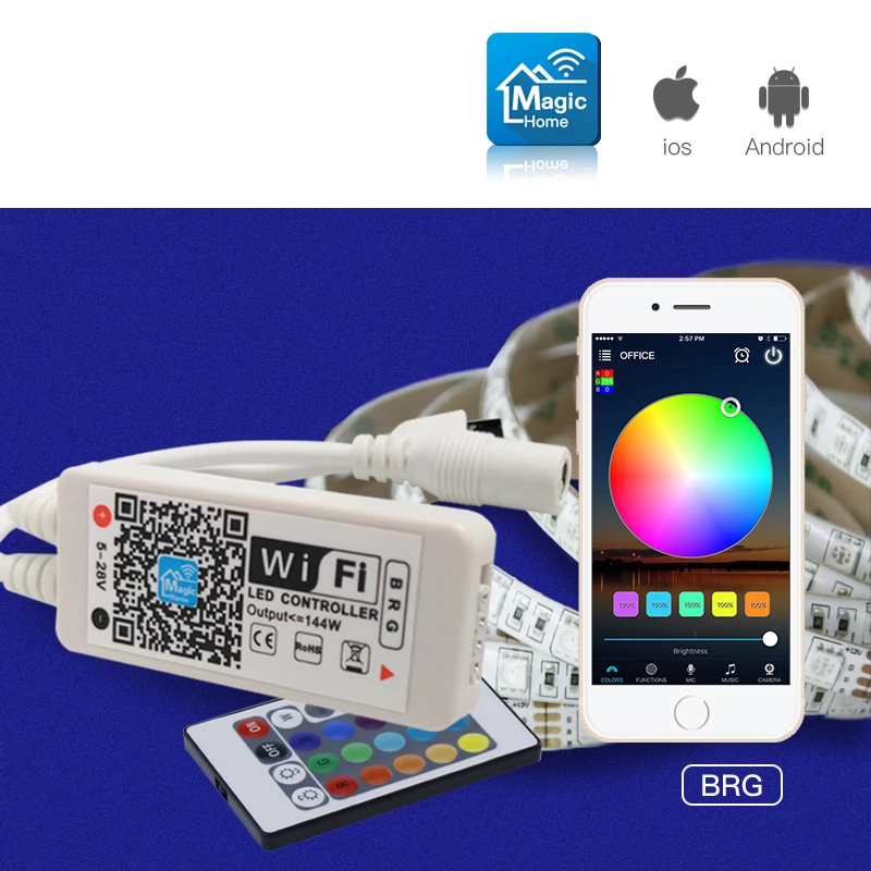 AL LC03 Супер Мини светодиодный wifi RGB приложение управление Лер + 24 пульт