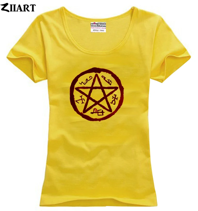 Supernatural Demon Symbols Devil's Trap Symbol одежда для пары женский o образный вырез хлопковая