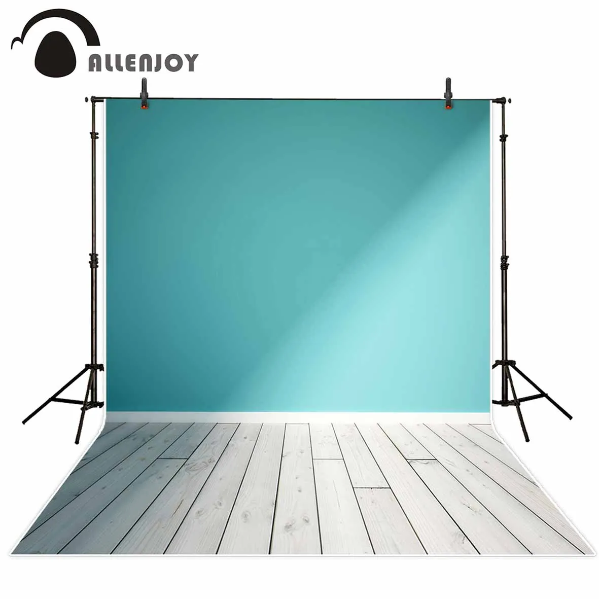 Allenjoy фон для фотосъемки синий чистый цвет стена белый деревянный пол студийная
