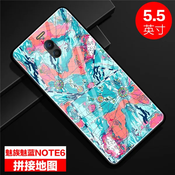 fashion case WeeYRN красочный чехол для телефона закаленным стеклом чехол чехлы на Meizu M6 note Роскошный чехол Meizu M6 note мейзу м6 нот полный защитный Стекло Жесткий чехол - Цвет: fashion case