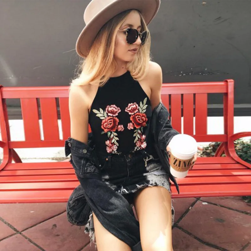 Летний стиль 2017 Новая мода Безрукавки для женщин женский черный цветочный