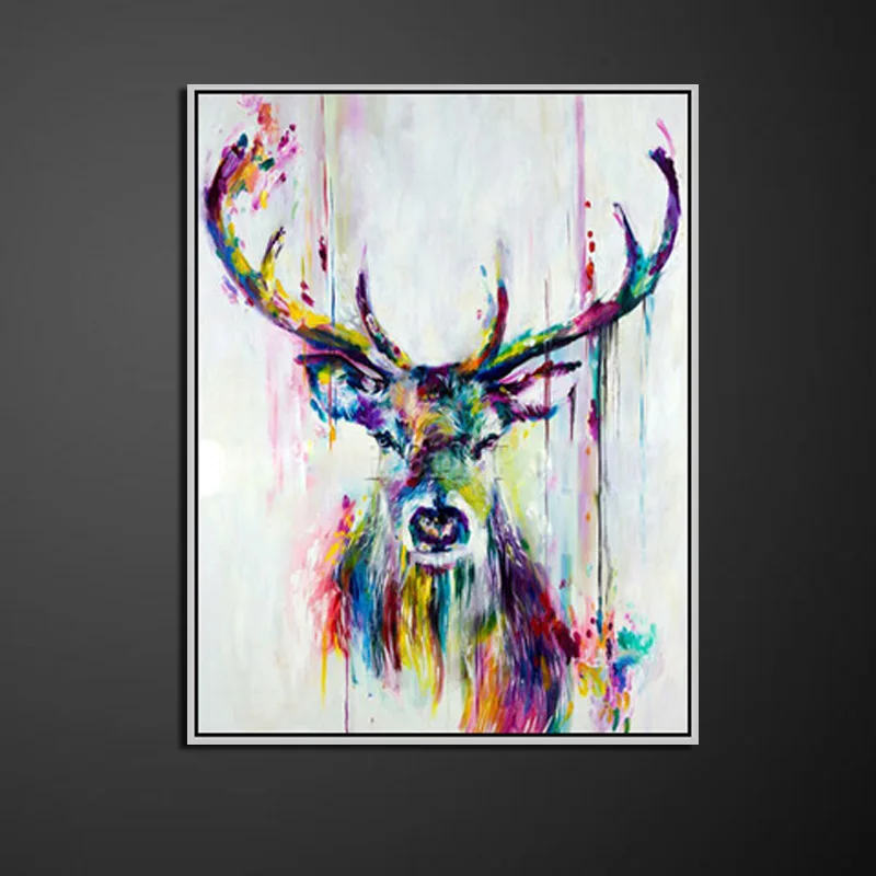 Ручная роспись маслом на холсте настенные картины олень стены искусства для