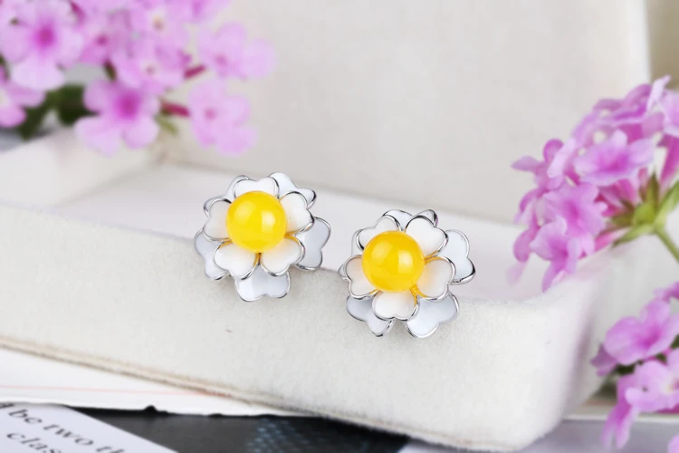Женские серьги из серебра 100% пробы с кабошоном 6 8 мм|earrings 8mm|silver 925 beadssilver beads |