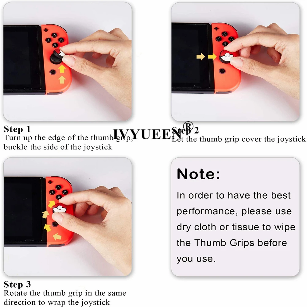 IVYUEEN для Nintend переключатель NS JoyCon аналоговый защитная накладка джойстик шапки для Joy-Con контроллер Pokeball Красный Синий Ручка крышка