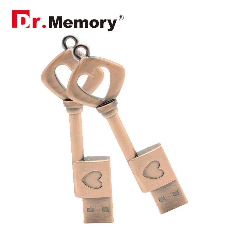 Металлические USB флэш накопители 8 ГБ брелок в форме сердца с купидом 32