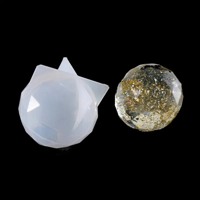 Круглый хрустальный шар блестящая силиконовая форма, многогранные элементы, сделай сам, эпоксидные ювелирные изделия аксессуары из смолы, инструмент ручной работы