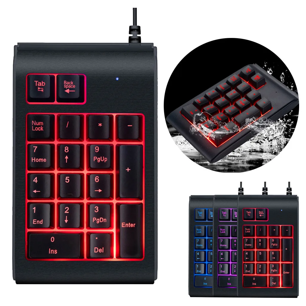 Высокое качество мини цифровая клавиатура 3 цвета RGB с подсветкой USB Проводная