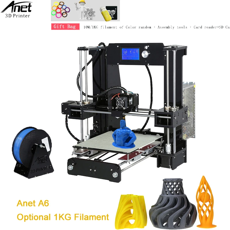 Anet A6 3D принтер высокой точности большой размер настольный Принтер Комплект Reprap i3
