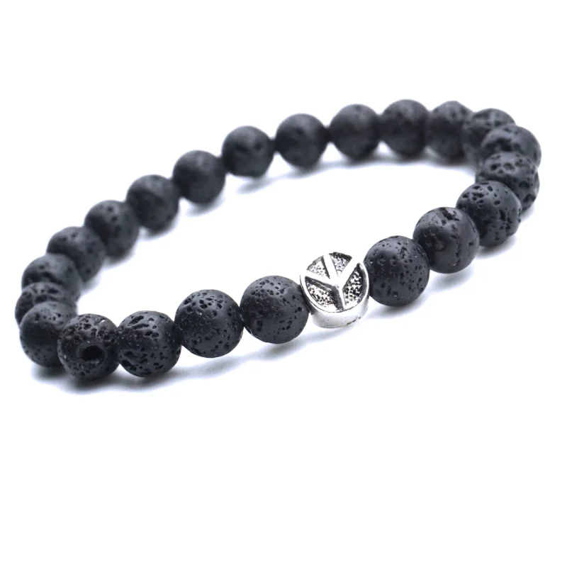 Символ мира Древо жизни 8 мм черные бусины из лавы DIY ароматерапия эфирное масло