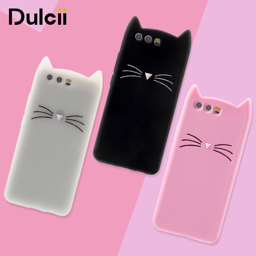 Dulcii для Huawei p10 Lite P10 Plus 3D Усы Кошка мягкий силиконовый чехол P 10 плюс принципиально