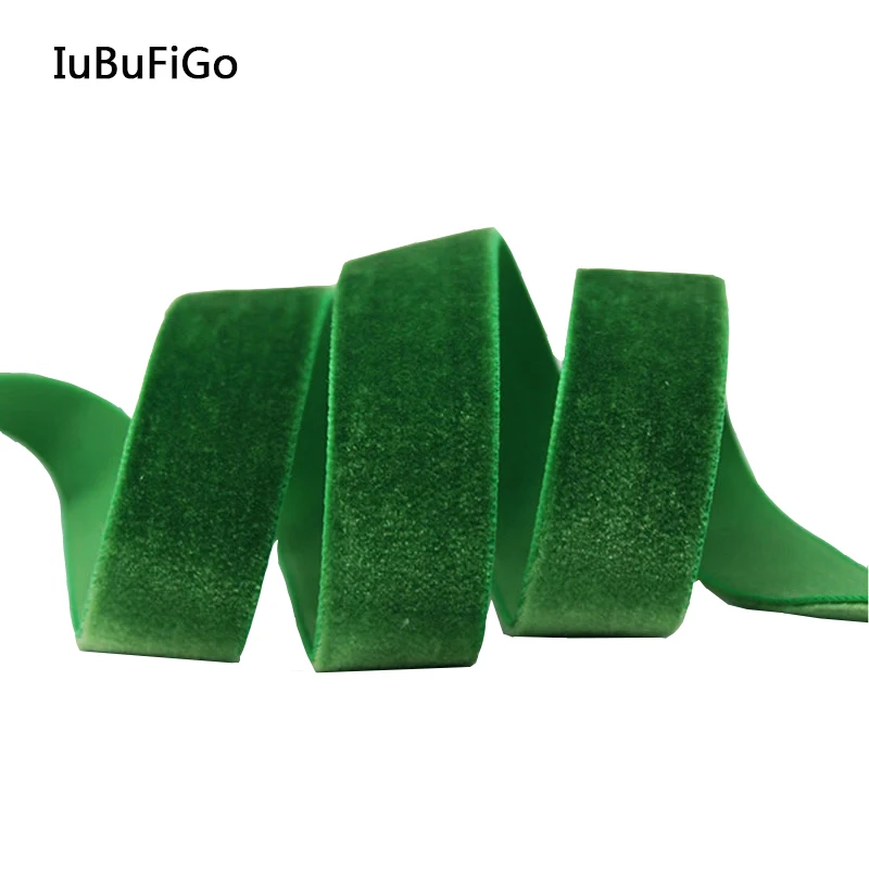 IuBuFiGo лента 3/8 &quot(9 мм) простая прочная бархатная ручной работы Ribbonsb DIY аксессуары