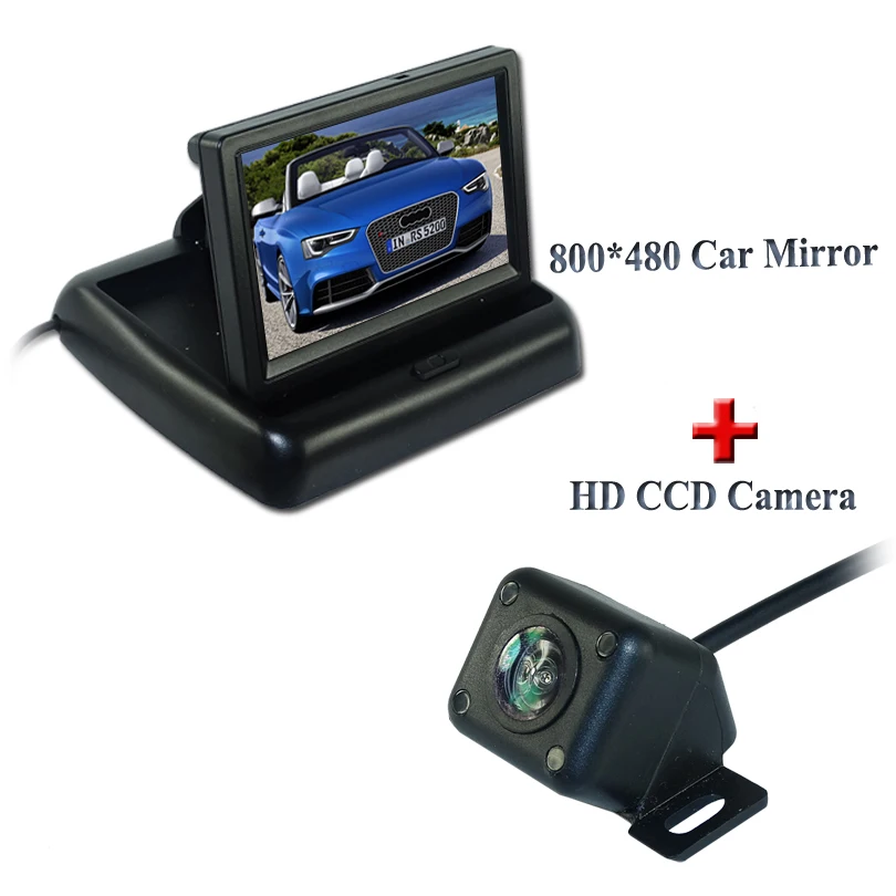 

4 IR Light Car Rearview Camera+4.3" TFT LCD Monitor For Reversing Backup HD CCD 170 Lens Angle Rear view Auto Parking Camera