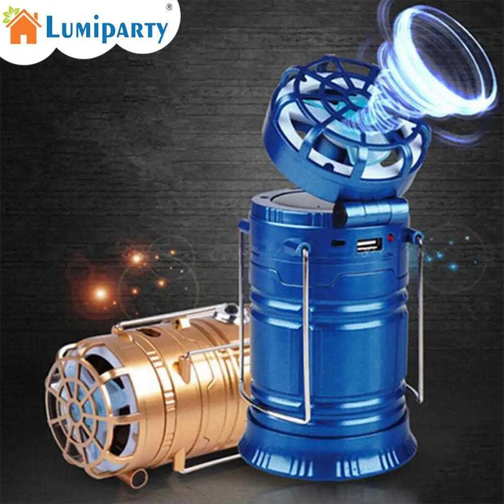 LumiParty Многофункциональный светодиодный вентилятор на солнечных батареях для