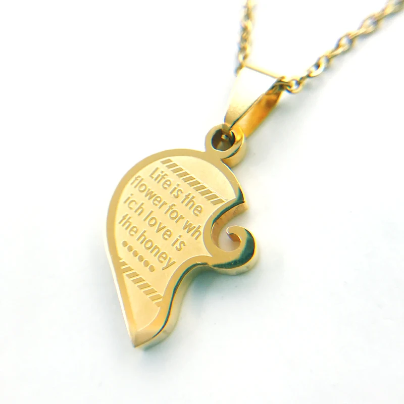 Ожерелье с двумя половинками в форме сердца ожерелье надписью Love Forever Promise для пар