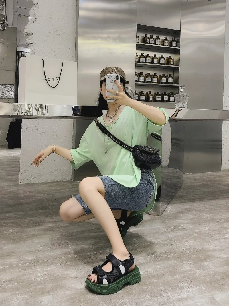 Водонепроницаемая обувь; женские сандалии на массивной платформе; zapatos de mujer; Летние фирменные пляжные сандалии; mujer; коллекция года; женская дышащая обувь