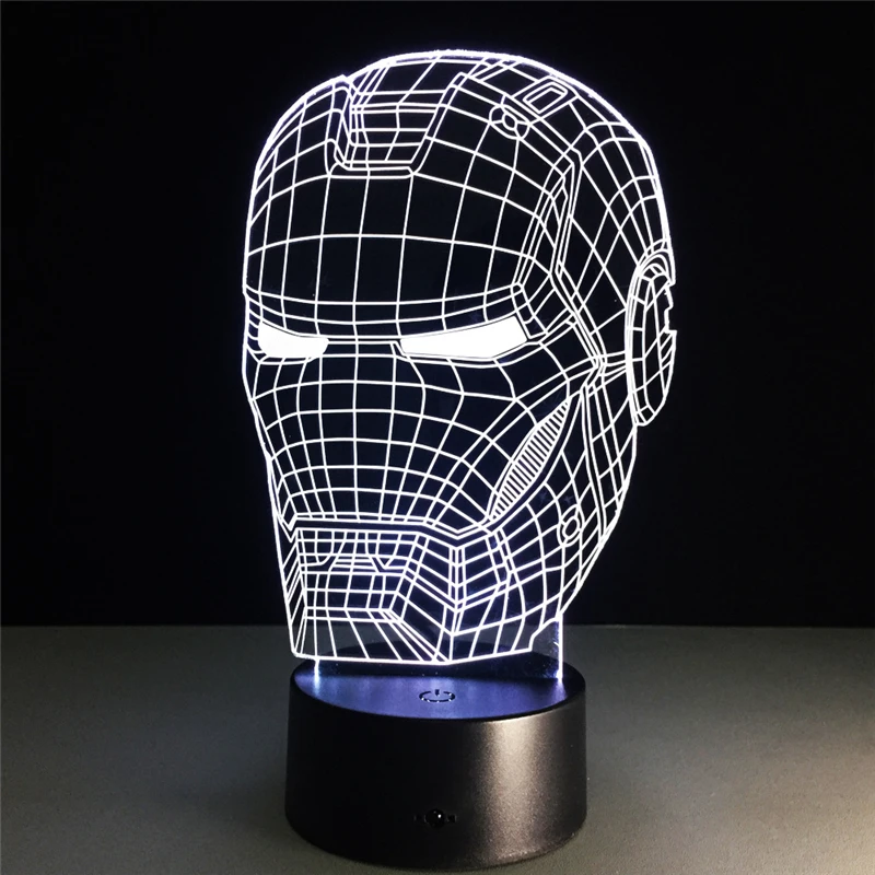 3D ночник RGB светодиодный светильник Настольная лампа супергерой ночники Новогоднее украшение детский спящий креативный светильник для детей