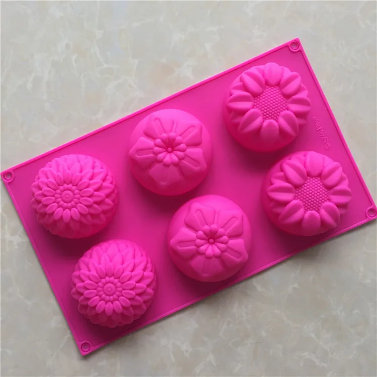 6 даже 3 группы цветов в форме силикагеля формы торта выпечки DIY ручной работы мыло