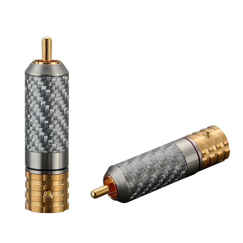 

Viborg 4 Pcs VR108G Gold Plated Carbon Fiber Pure Copper RCA Signal Amplifier for Hi-end RCA Audio Connector Cable