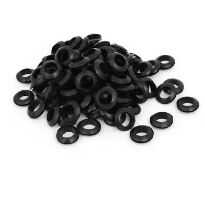 Rubber Ring Sealing Grommet Electrical Wire Gasket Black 14mm Inner Dia 100pcs