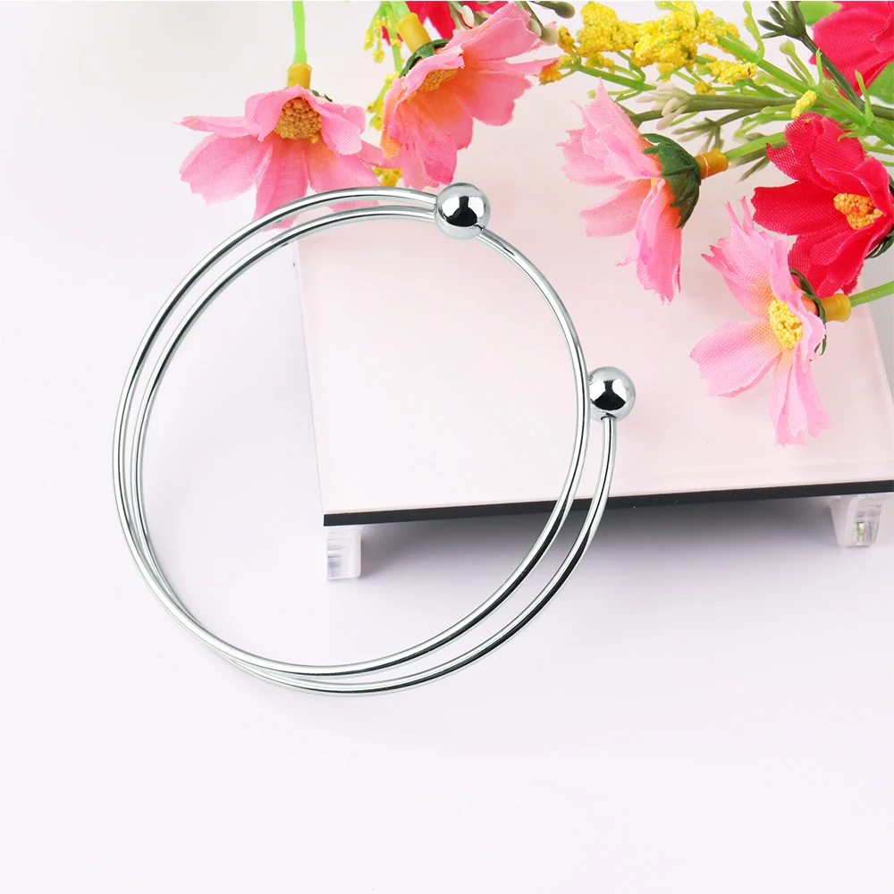 2шт ювелирные изделия из нержавеющей стали модный лаконичный браслет DIY Двойные