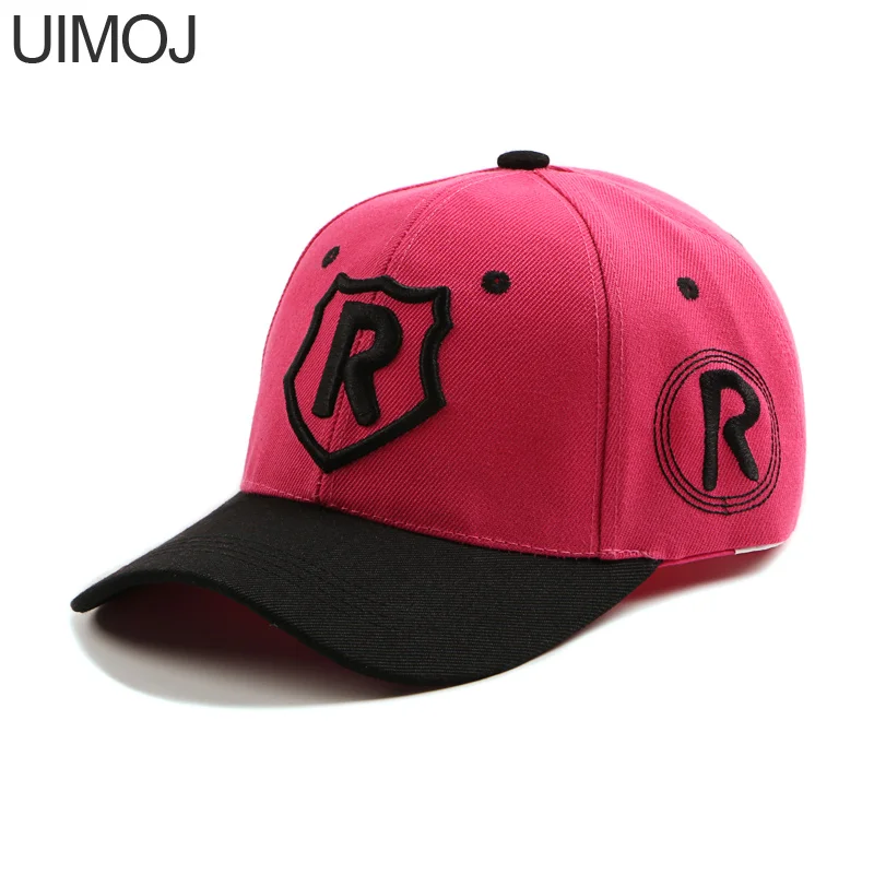 ROSE PINK UIMOJ бейсбольная Кепка с вышивкой и буквой R, цветная бейсболка, повседневные Весенние шапки, уличная Кепка для мужчин и женщин, модная кепка s - Цвет: ROSE PINK