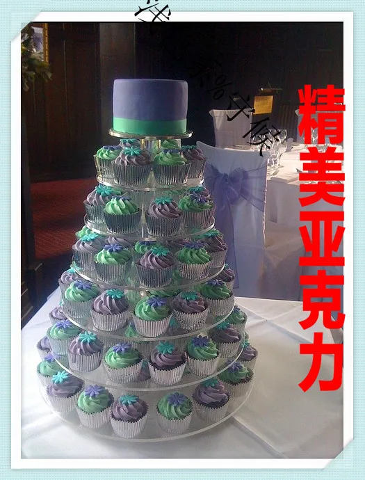 

Новейший европейский уровень 7 Круглый акриловый торт башня свадебное украшение торта продавцы упаковка почтой акриловая подставка для ке...