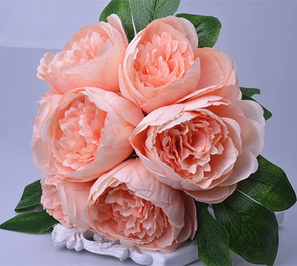 10 шт./Букет невесты с пионами свадебный букет Цветочная ваза мебель для дома