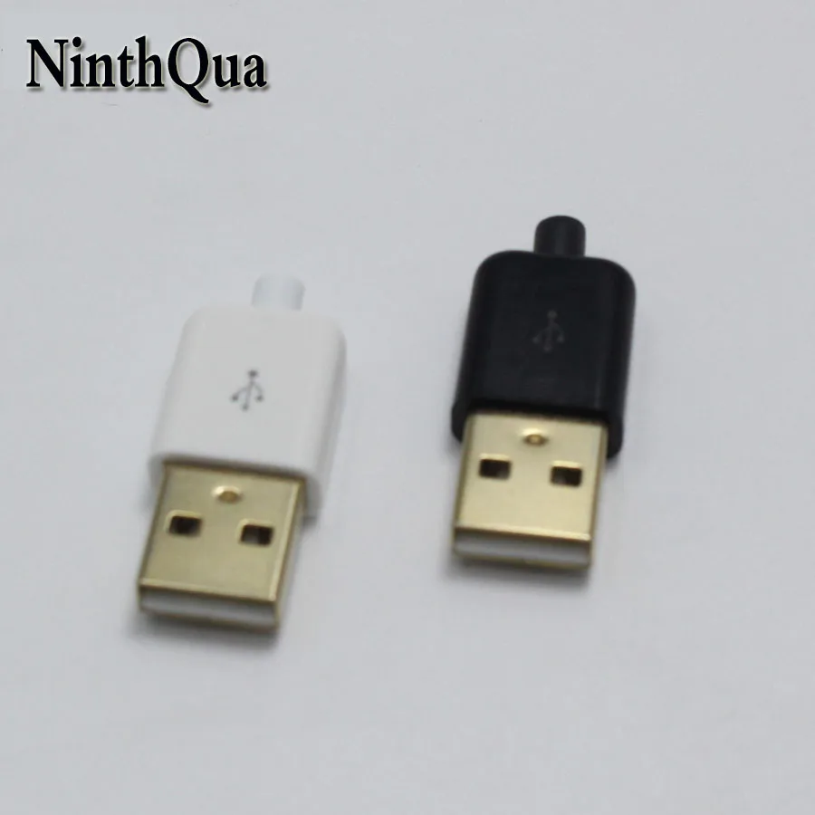 2 комплекта DIY USB 0 A штекер в сборке адаптер Разъем гнездо Черный Белый 3 1 Джек