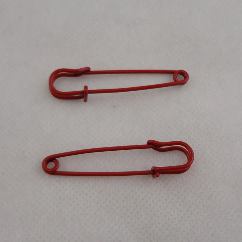 

50PCS 5.0cm Metal Safety Pins for women sweater locking Brooch pins for scarf hijab strong pin clips Red orange pink black
