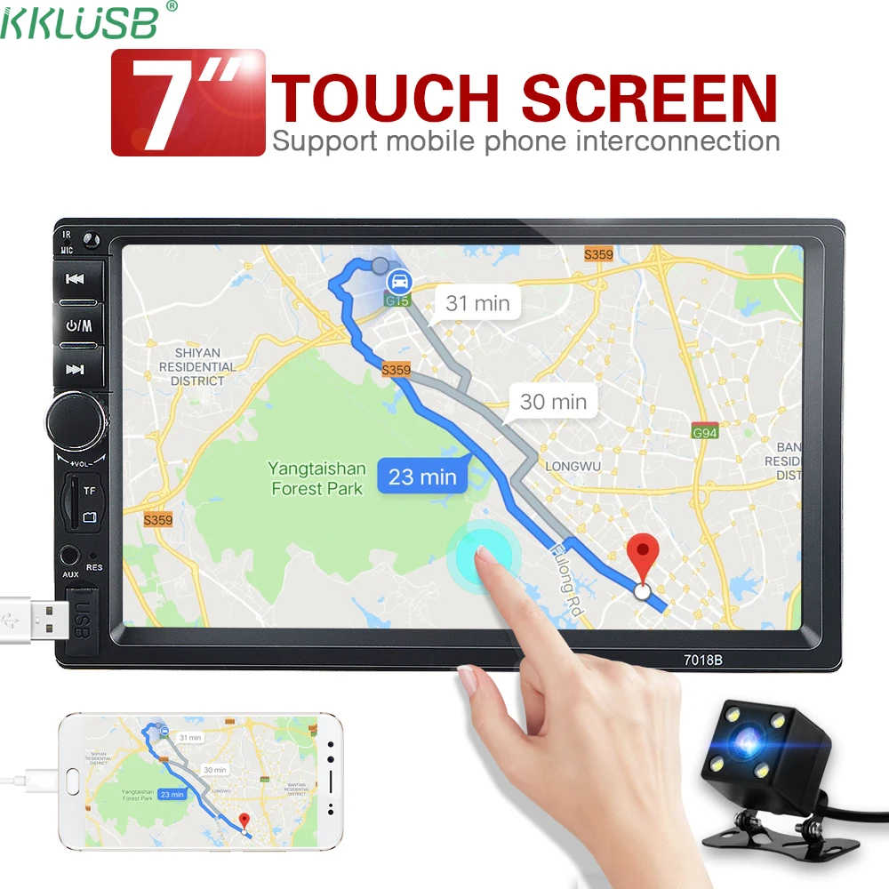 Авторадио 2 din автомагнитола " HD сенсорный экран плеер MP5 SD/FM/MP4/USB/AUX/Bluetooth автомобильная аудио камера заднего вида пульт дистанционного управления