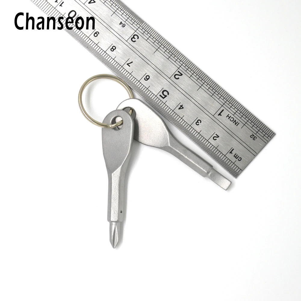Chanseon точный литая сталь Портативный мини брелок с крестовой прямой отверткой для