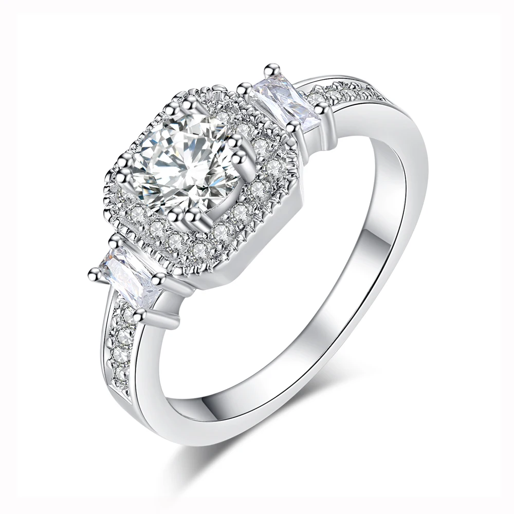 Silver Ring silver 925 Fashion jewelry gift for woman Square Wedding &amp Engagement WAKOWAJH | Украшения и аксессуары