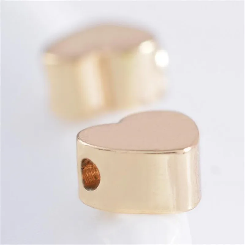 5 мм Золотое Сердце Шарм Пространство Свободных Шариков Подходящее DIY Браслет