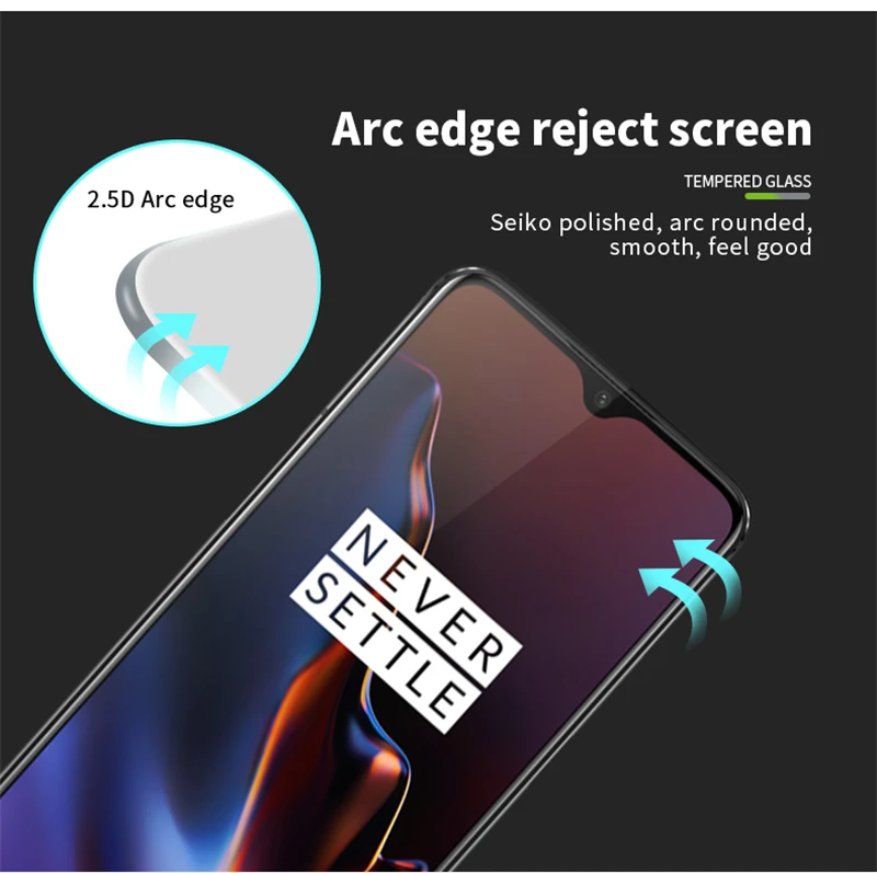 Закаленное стекло с полным покрытием для OnePlus 7 защита экрана клеем 9H Защитное