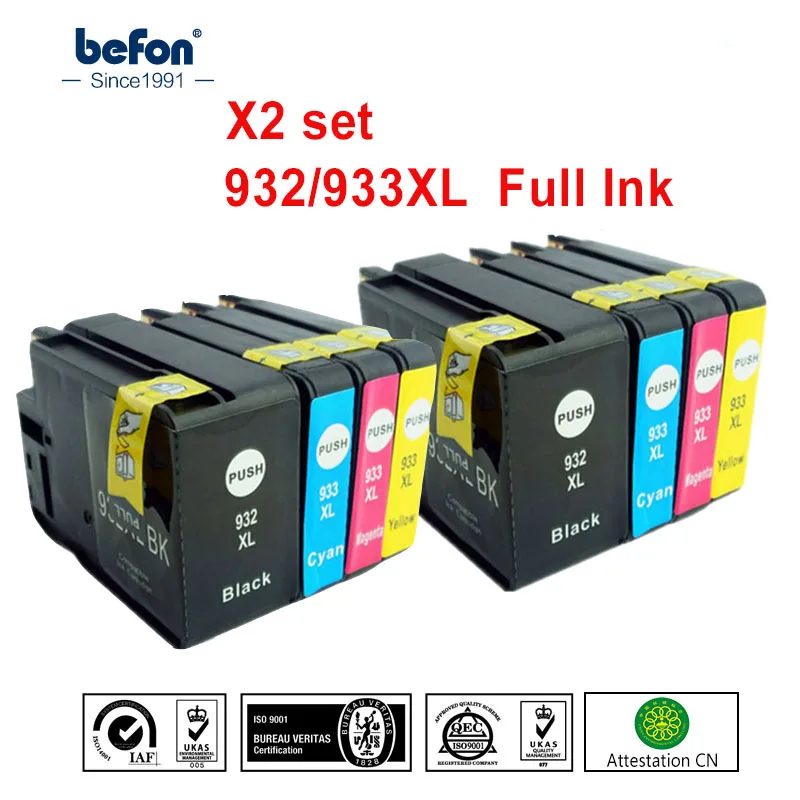 Befon X2 набор 932XL 933XL картриджи Замена для HP932 HP933 HP 932 933 картридж Officejet 6100 6600 6700 7110