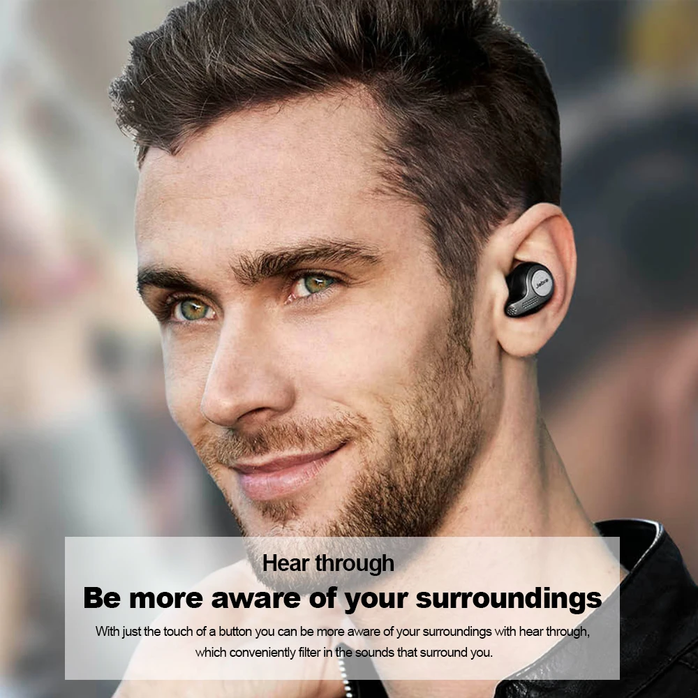 Jabra Elite 65t Alexa с поддержкой True Беспроводной Bluetooth наушники-вкладыши Наушники-вкладыши TWS с зарядным Чехол спортивные наушники для прослушивания музыки с микрофоном