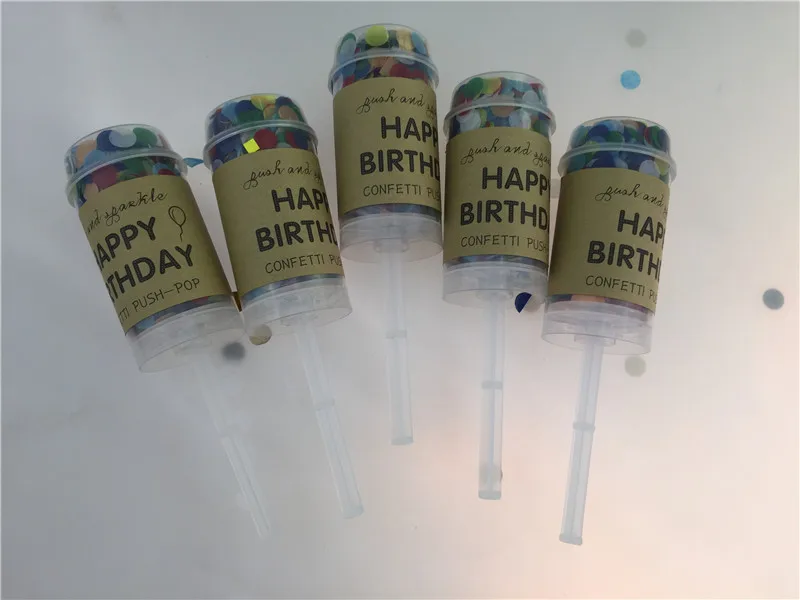 10 шт./упак. многоразовые Happy День рождения пуш-ап конфетти контейнер Poppers на день рождения сюрприз вечерние поставки