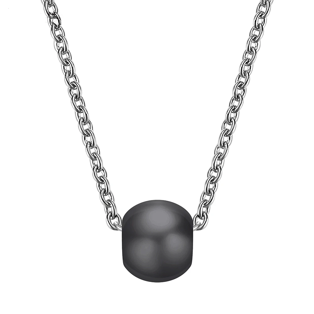 black Модное ожерелье из бисера для женщин, простое керамическое ожерелье с подвеской из бисера, летнее ювелирное изделие, аксессуары, лучший подарок, дизайн - Окраска металла: black