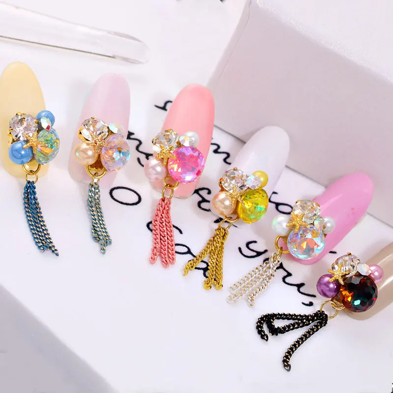 Новинка 5 шт. роскошные украшения для ногтей из сплава невесты большие стразы и