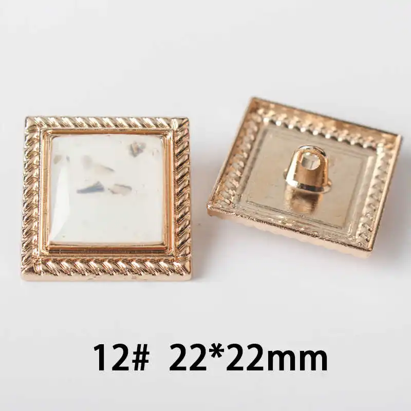 No12 22mm Горячий масляный фиолетовый/зеленый/розовый 5 шт. диаметр 18 мм-30 мм золотистые металлические пуговицы, аксессуары для одежды, рубашки, брендовые пуговицы для пальто, Q18 - Цвет: No12 22mm