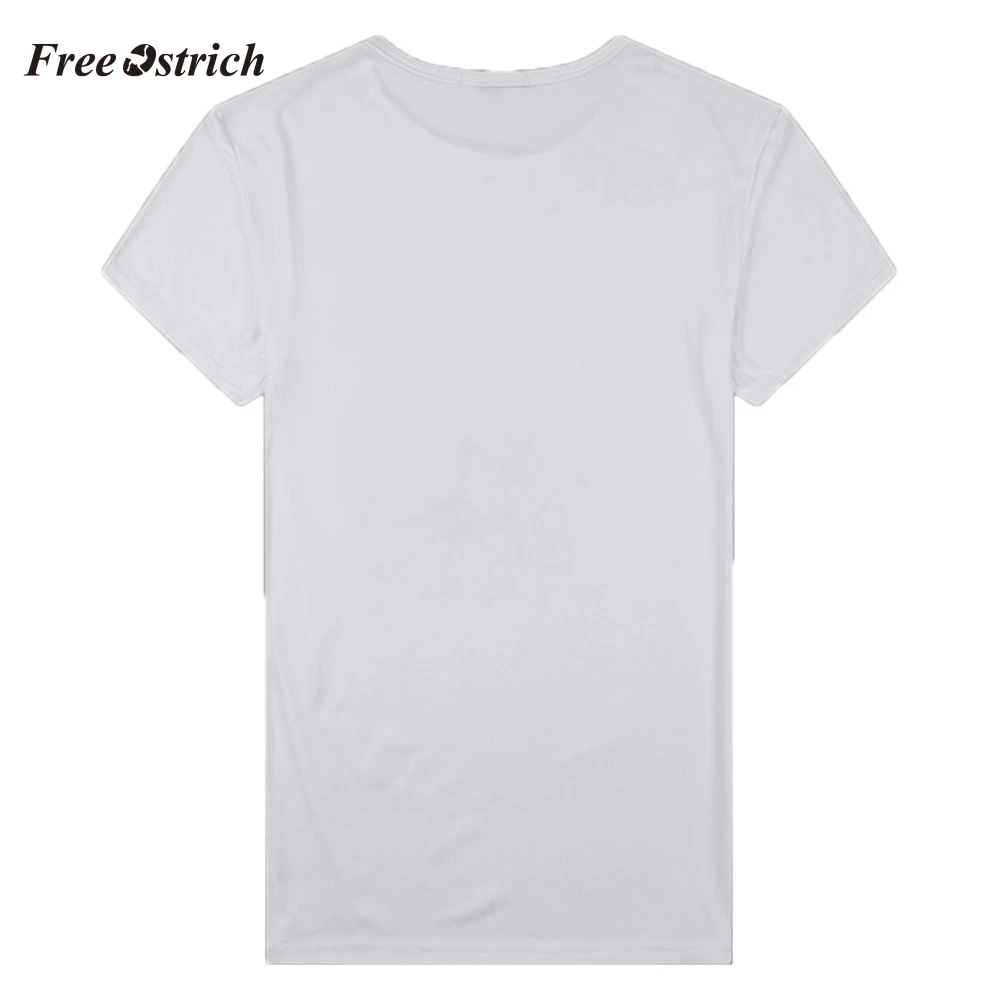 Бесплатная Страусиная Мужская тонкая летняя футболка с круглым вырезом пуловер