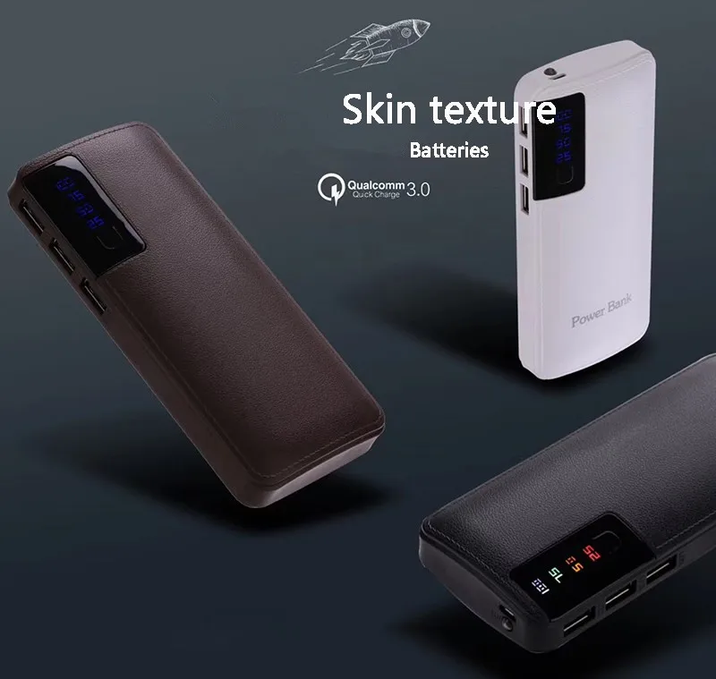 10000 mAh 18650 power Bank кожаная Зарядка сокровище Портативный Мобильный Внешний