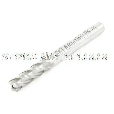 

6mm x 6mm x 57mm 4 Flutes HSS Straight Shank End Mill Cutter